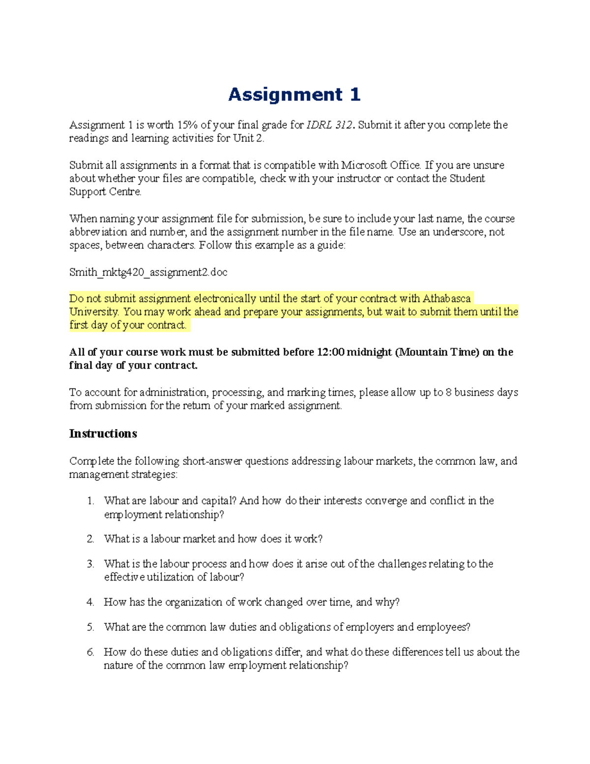 Seminar Assignments - 1 - Assignment 1 Assignment 1 Is Worth 15% Of ...