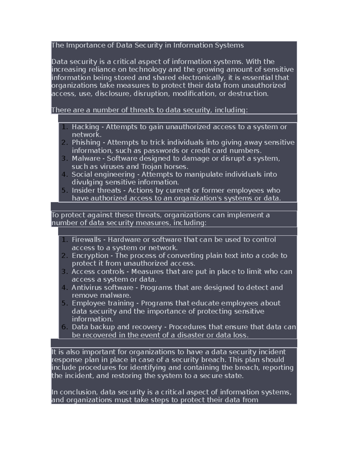 The Importance of Data Security in Information Systems - With the ...