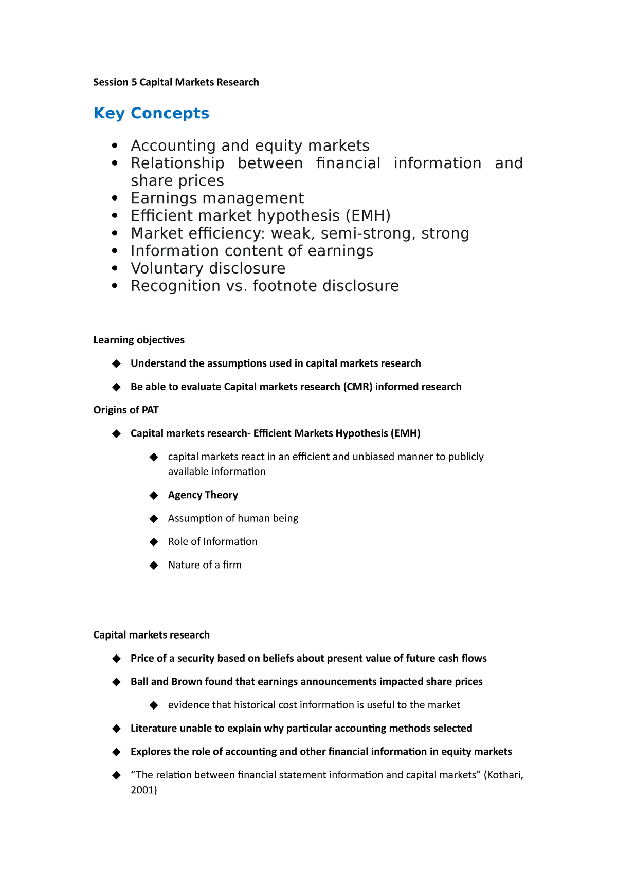 capital market research paper