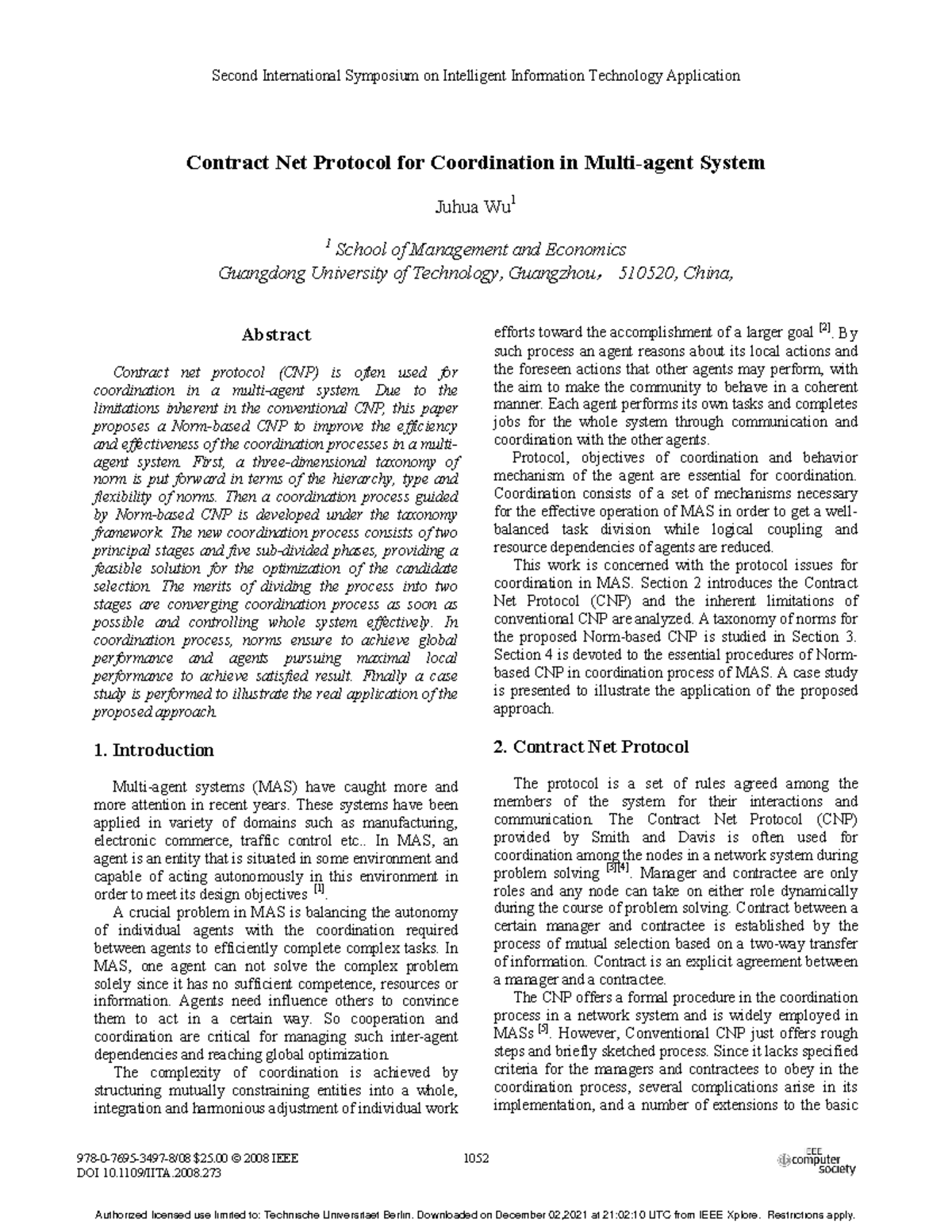 Contract Net Protocol for Coordination in MultiAgent System Due to