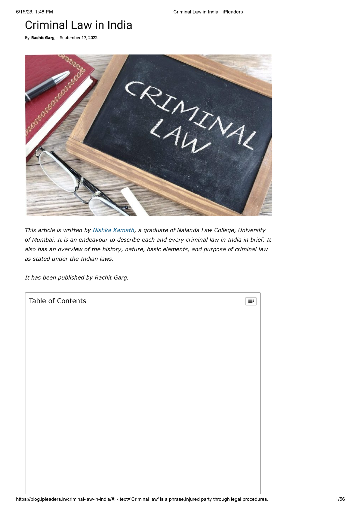 dissertation on criminal law in india