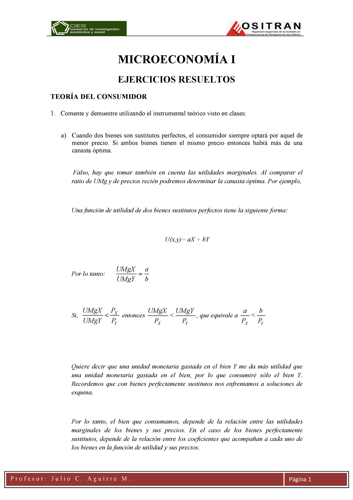 Ejercicios Resueltos - Ejercicio De La Teoria Del Consumidor ...