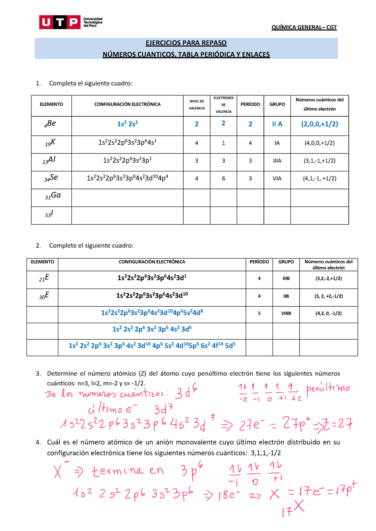 ejercicios resueltos para repasar quÍmica cgt ejercicios para repaso