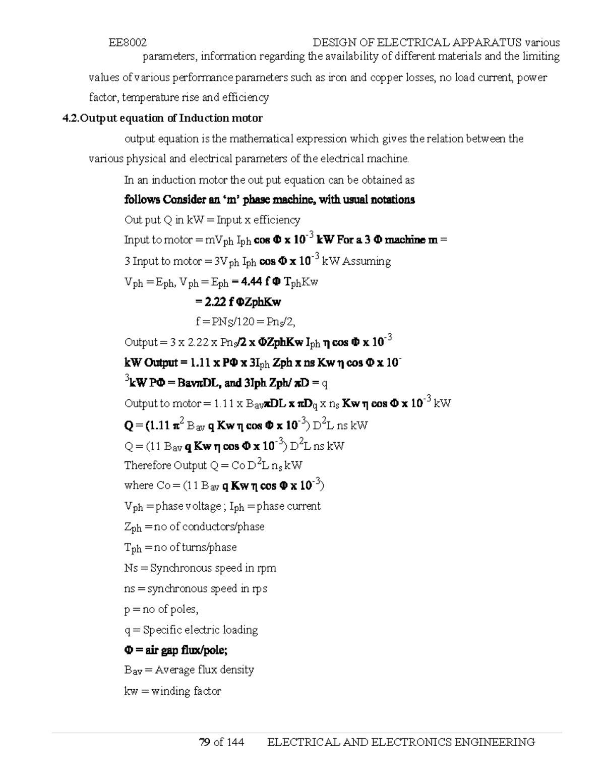 Design OF Electrical-5 - EE8002 DESIGN OF ELECTRICAL APPARATUS various ...