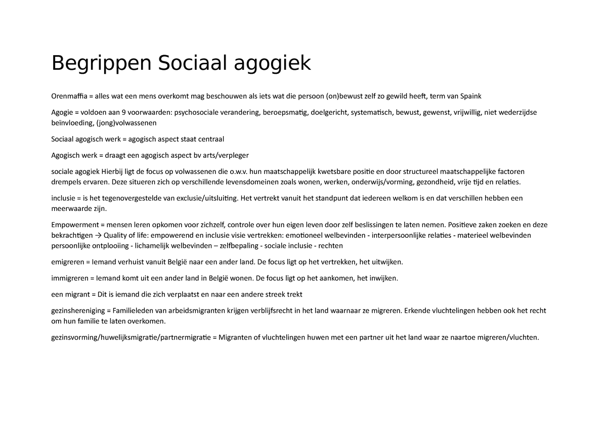 Asielprocedure - Begrippen Sociaal Agogiek Orenmaffia = Alles Wat Een ...