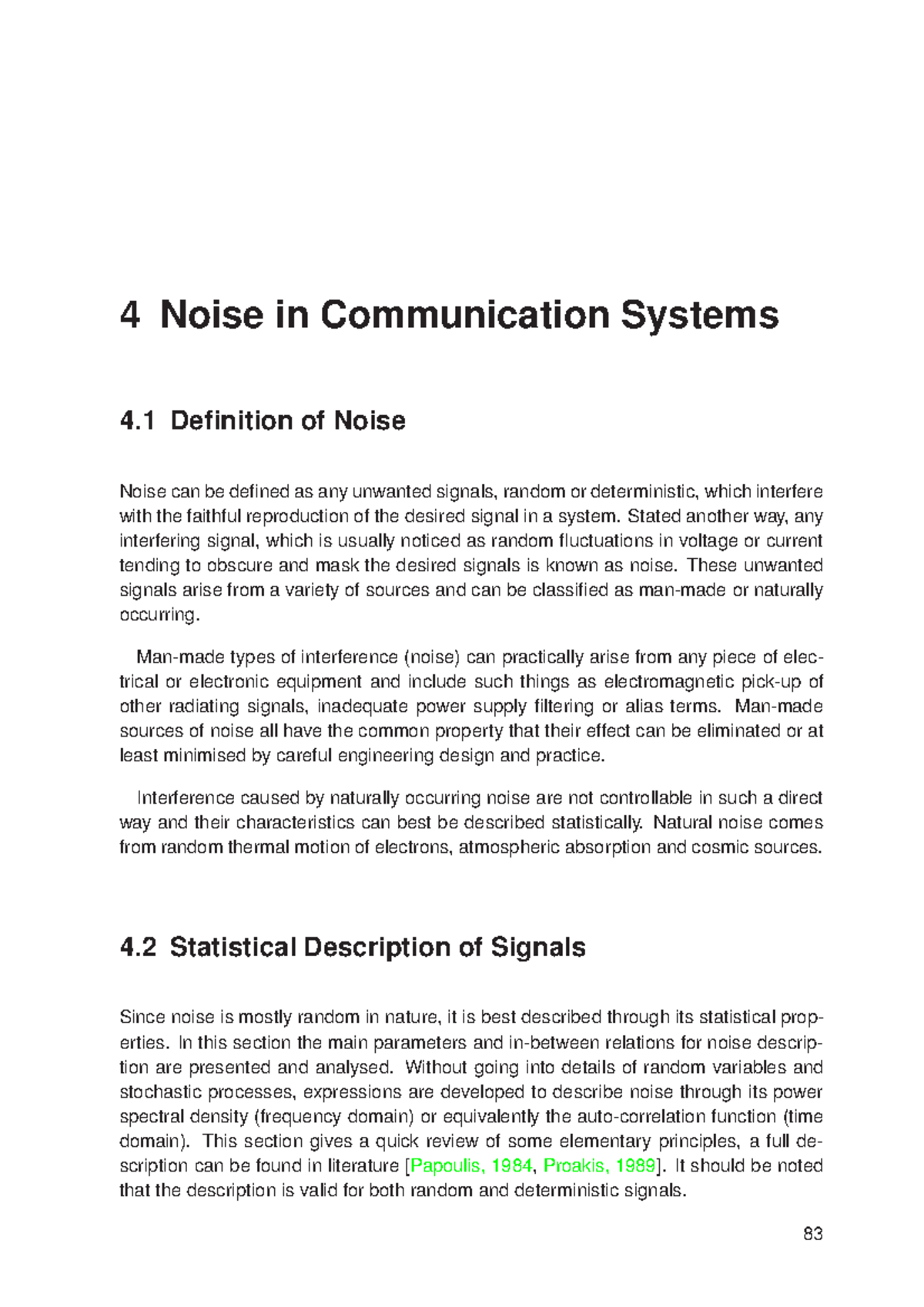 Chapter Noise good 4 Noise in Communication Systems 4 Definition of