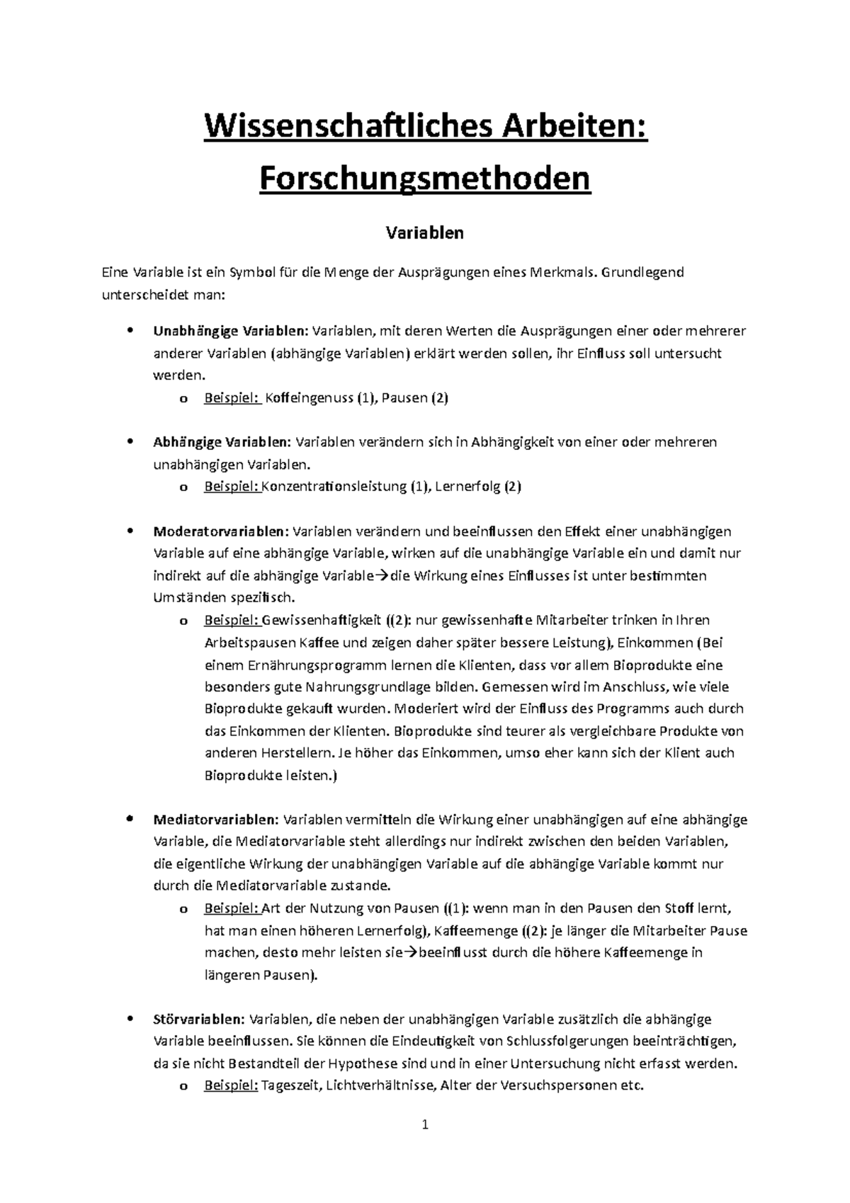 Forschunsmethoden (Zusammenfassung) - Wissenschaftliches Arbeiten ...