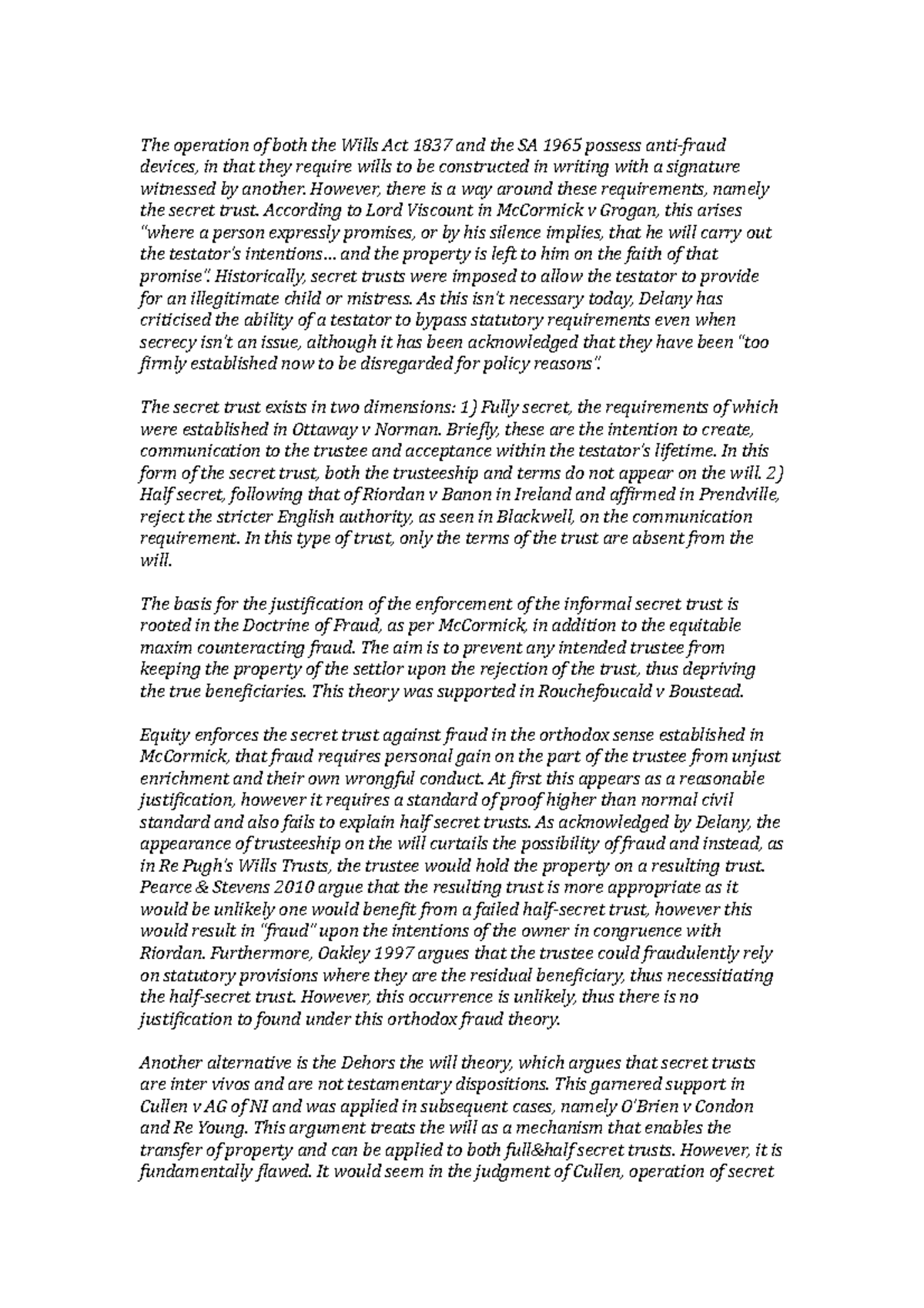 Secret trust problem question image