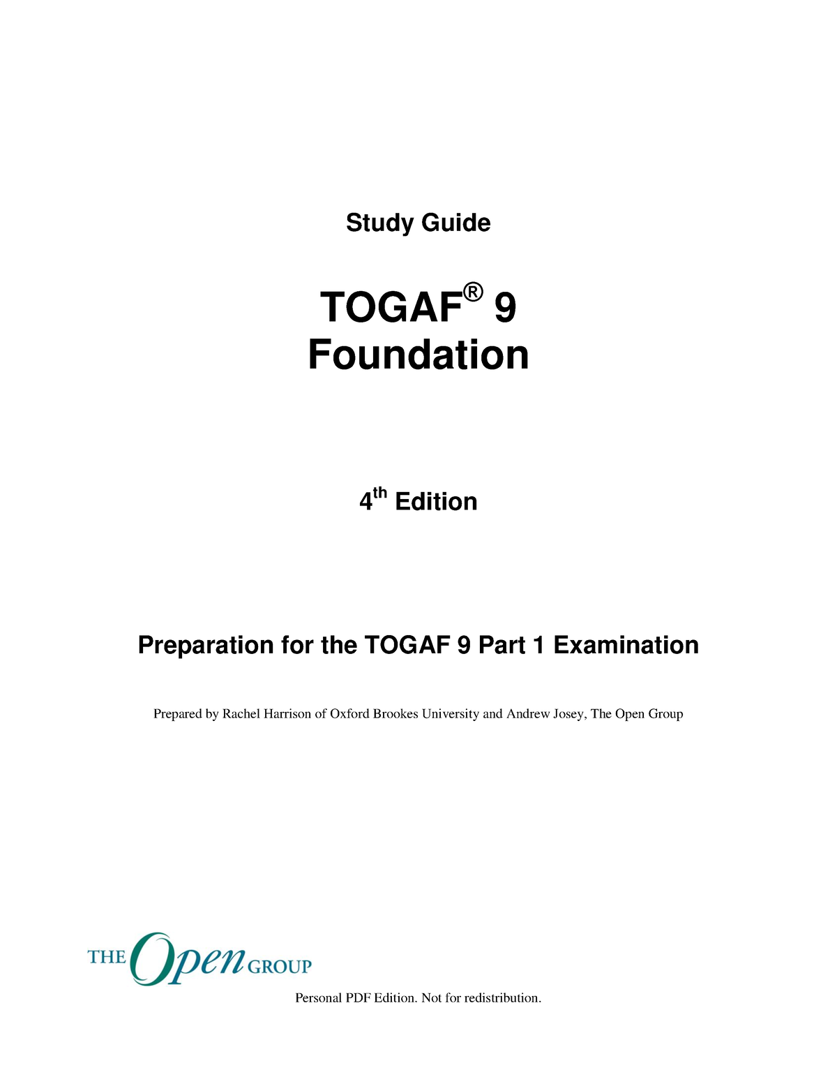 Fundation Togaf - ASDASD - Study Guide TOGAF ® 9 Foundation 4 Th ...