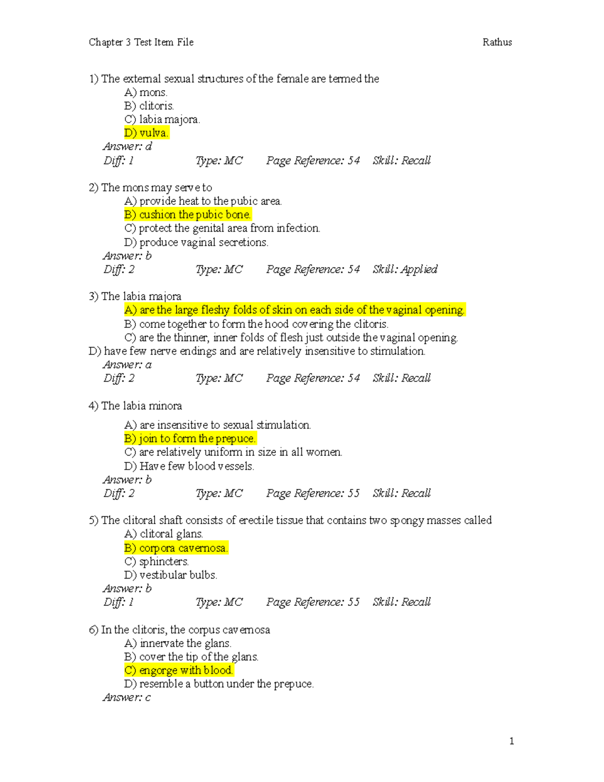 Ch03 - Testbank Chapter 3 - Chapter 3 Test Item File Rathus 1) The ...