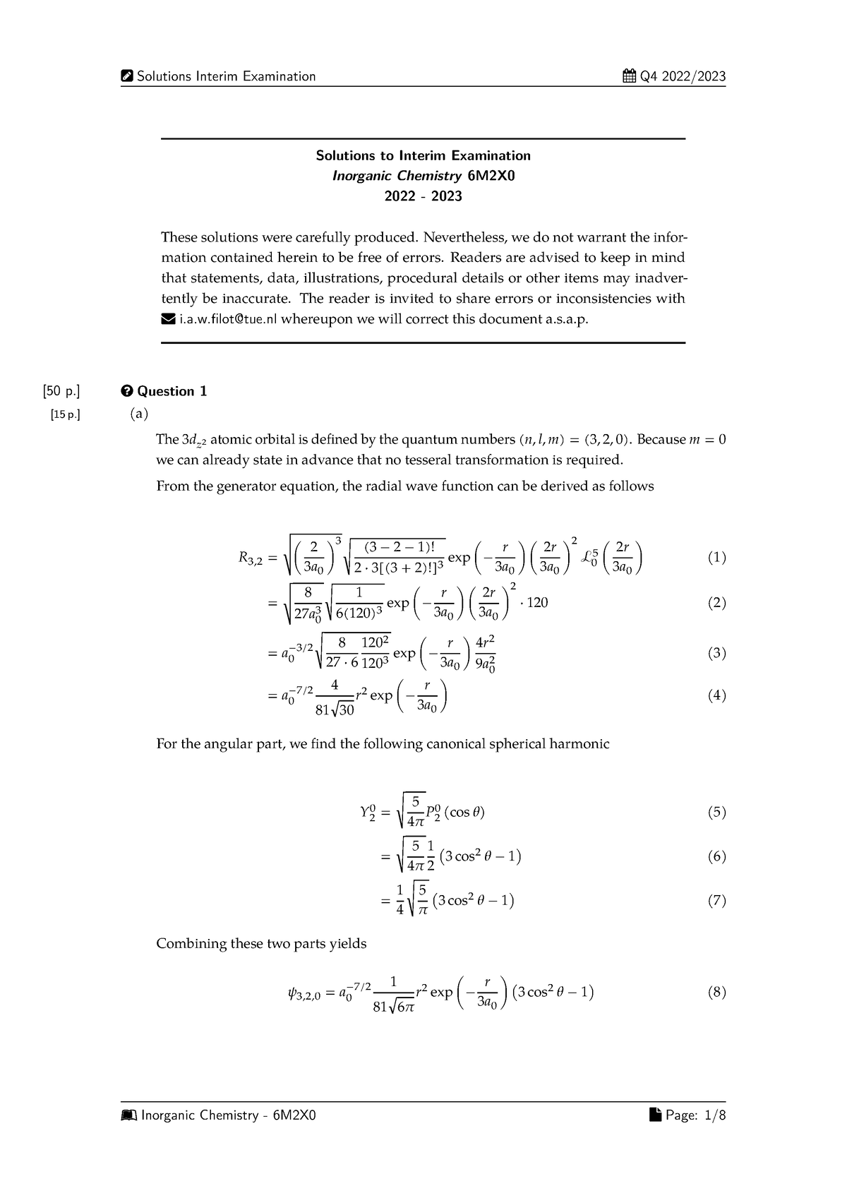 6M2X0 Interim Exam 2022 2023 Answers model - Solutions to Interim ...