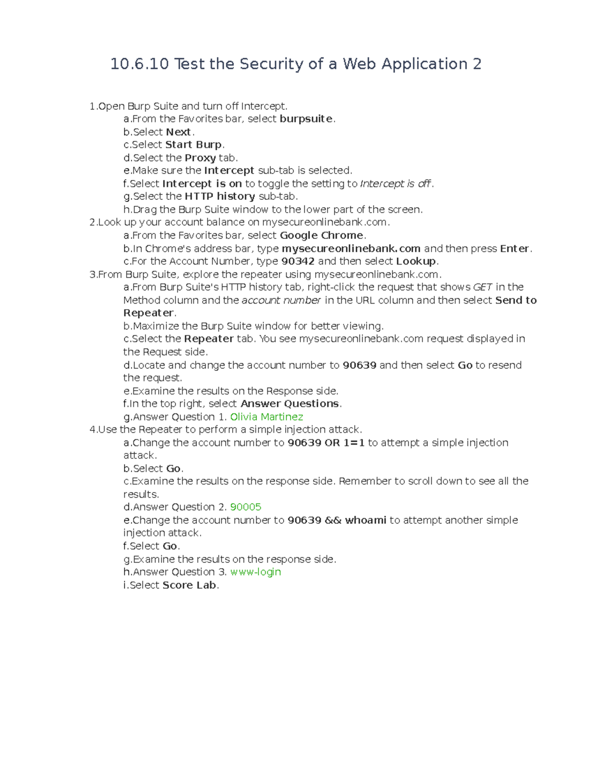 10.6.10 Test The Security Of A Web Application 2 - 10.6 Test The ...