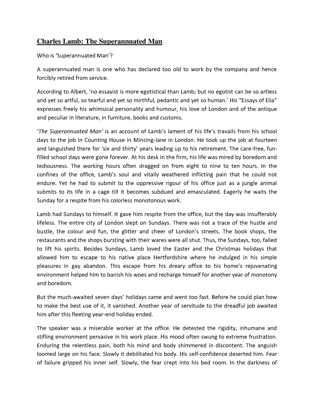 the superannuated man essay text pdf