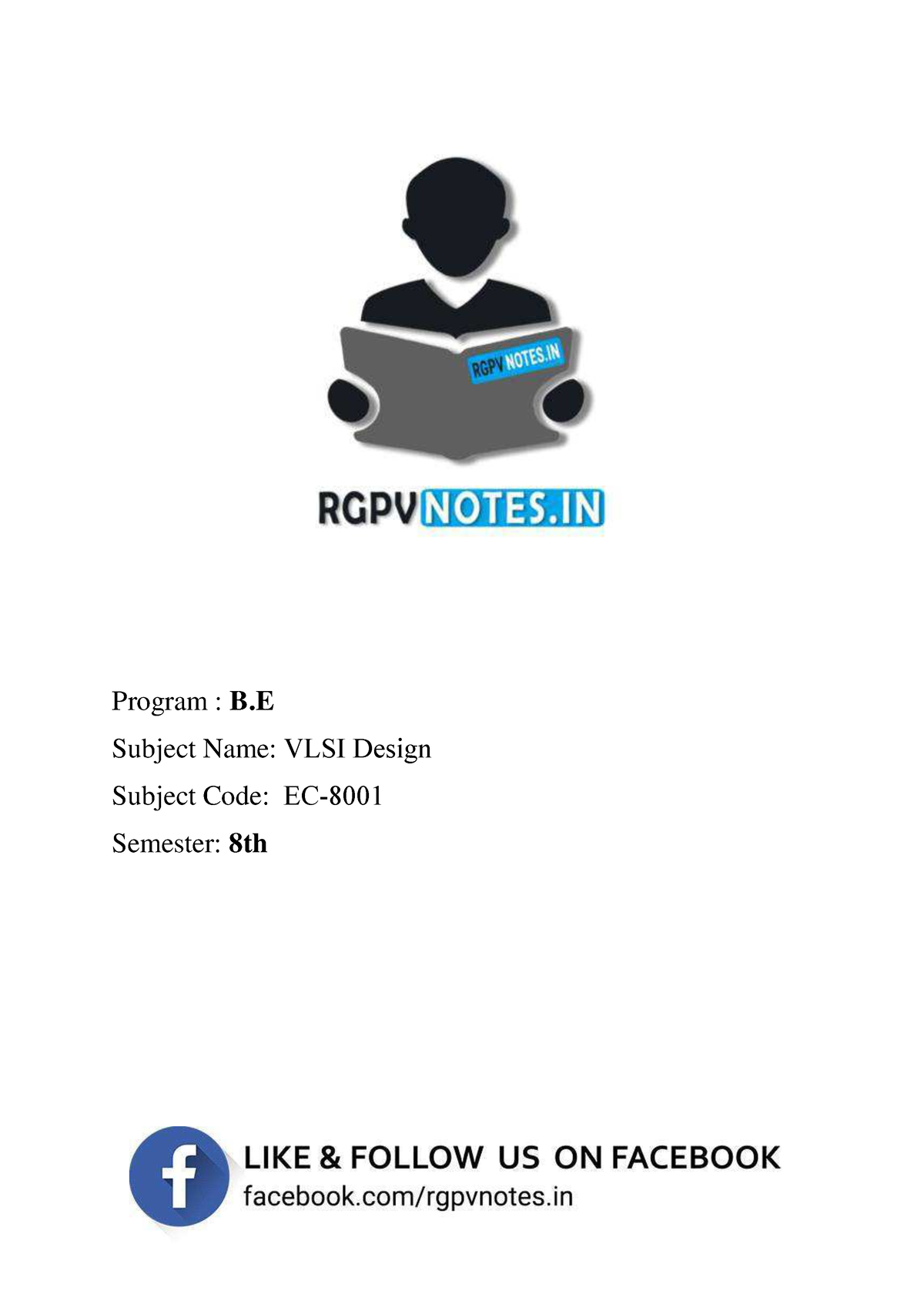 Unit 4 - VLSI Design - Www - Program : B Subject Name: VLSI Design ...