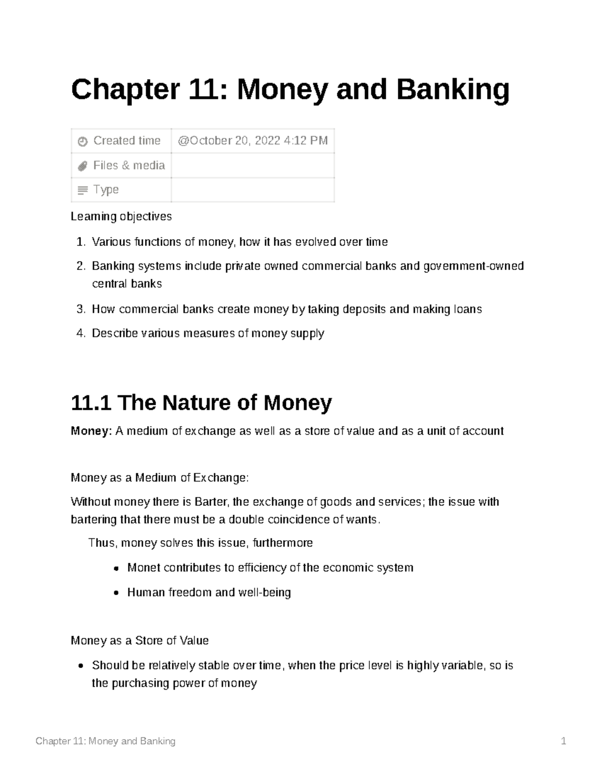 Chapter 11 Money and Banking Chapter 11 Money and Banking Created