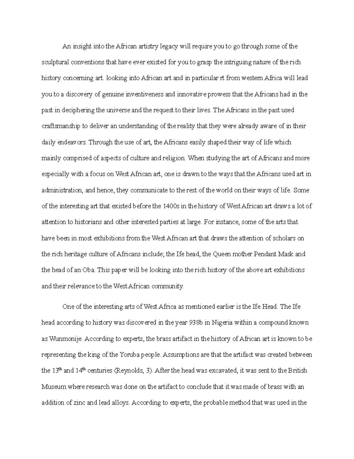 West African Art An insight into the African artistry legacy will