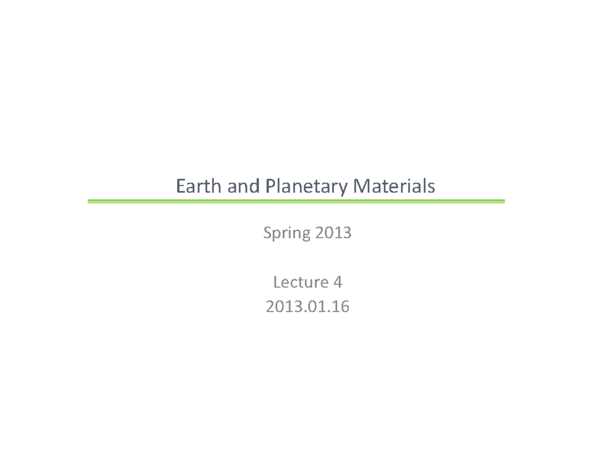 Substitution of elements - Earth and Planetary Materials Spring 2013 ...