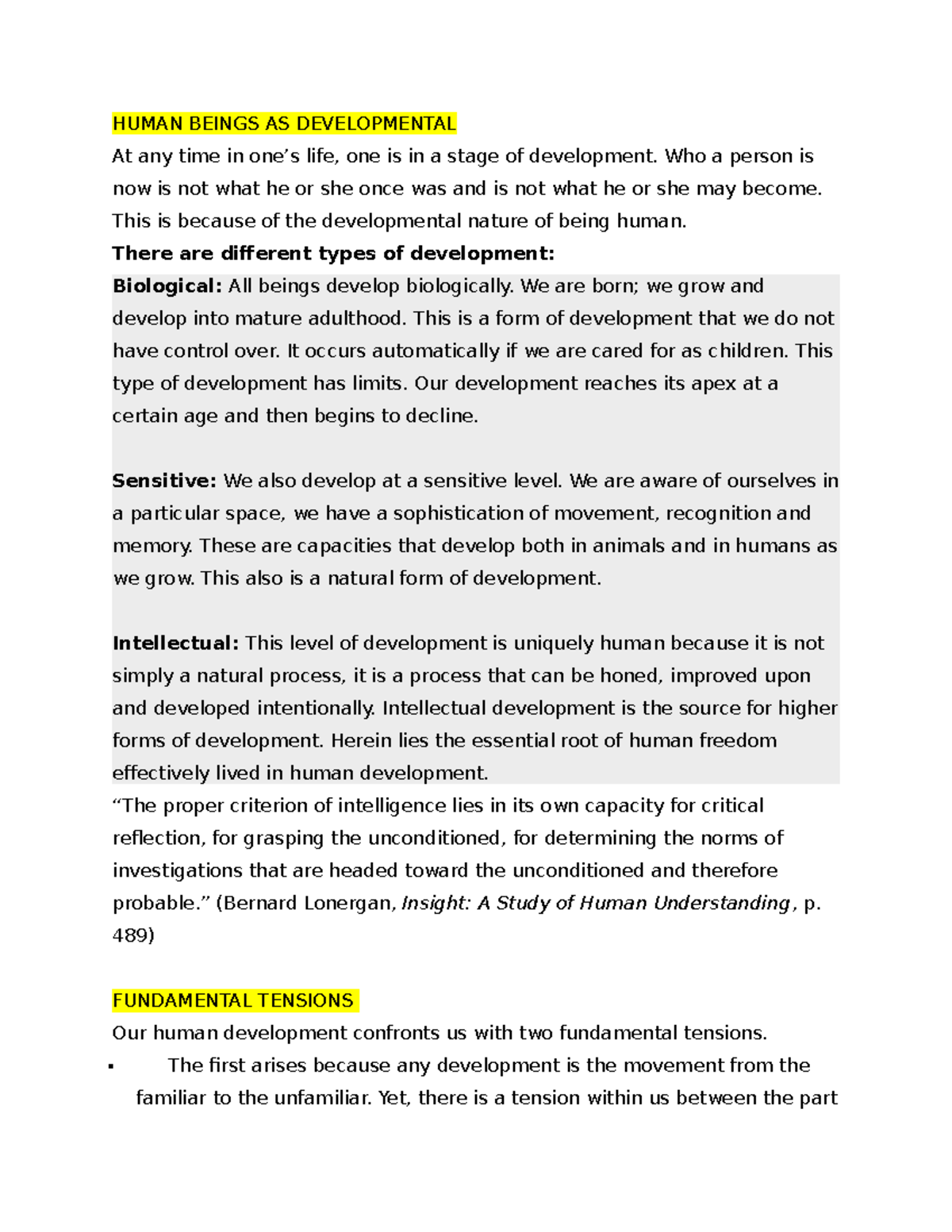 Lesson 7 - theo 204 - part 4 - HUMAN BEINGS AS DEVELOPMENTAL At any ...