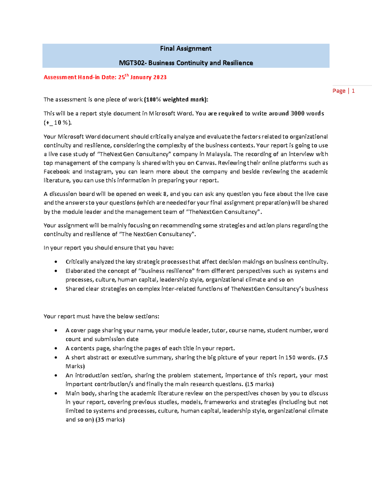 Final+Assignment-+Oct+22+intake+%28Deadline+25th+January%29 - Page | 1 ...