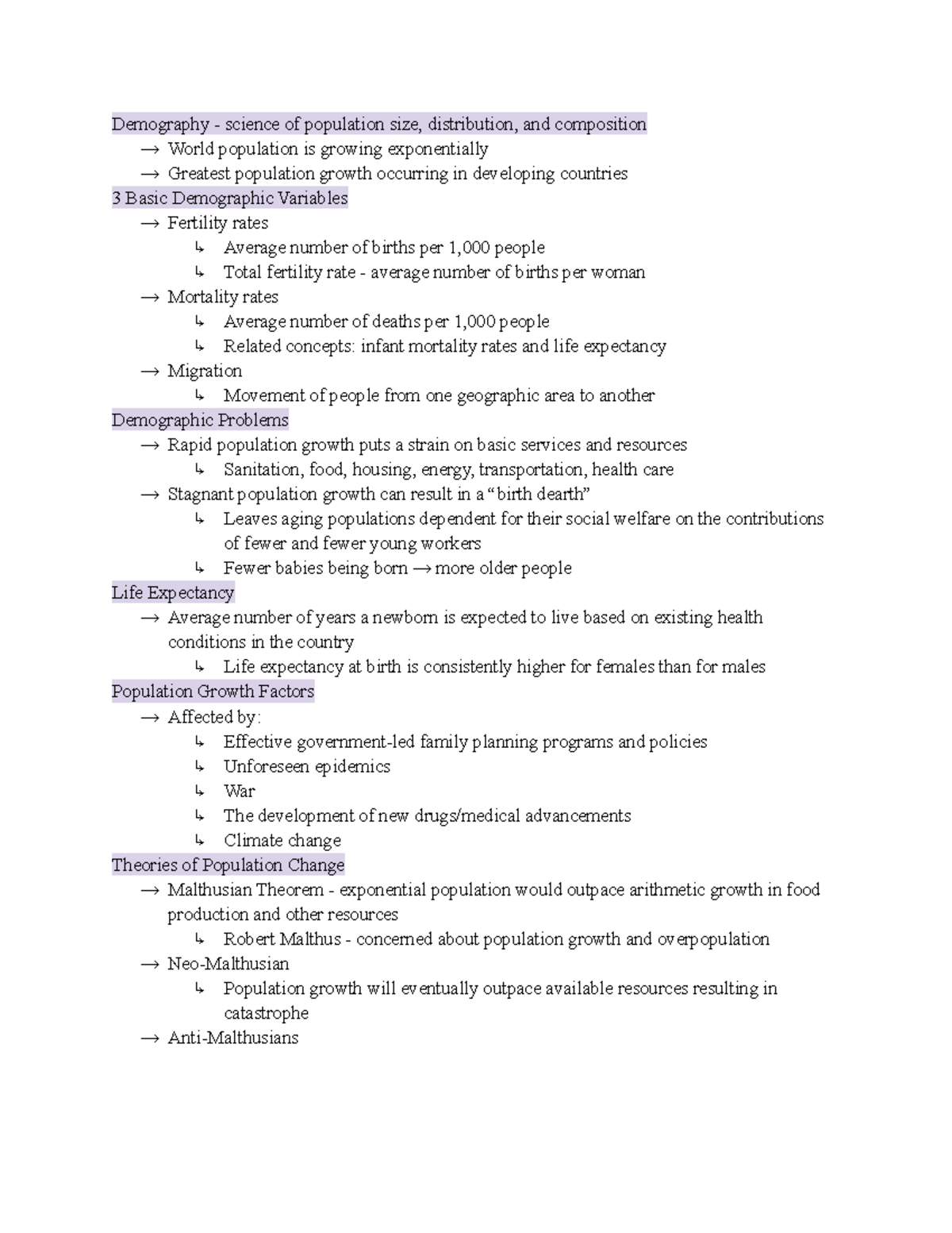 Sociology: Demography - Demography - Science Of Population Size ...