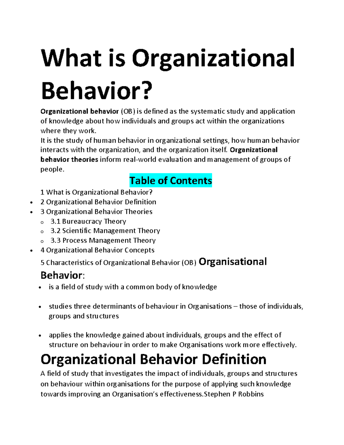 short case study on personality in organizational behaviour