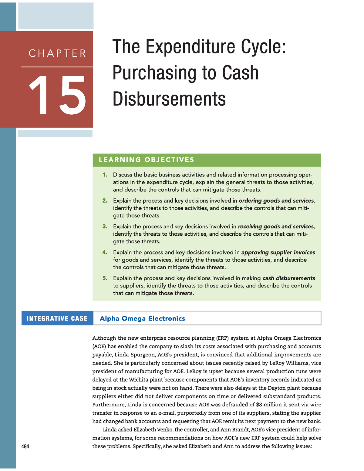 chapter 15 assignment using management and accounting information