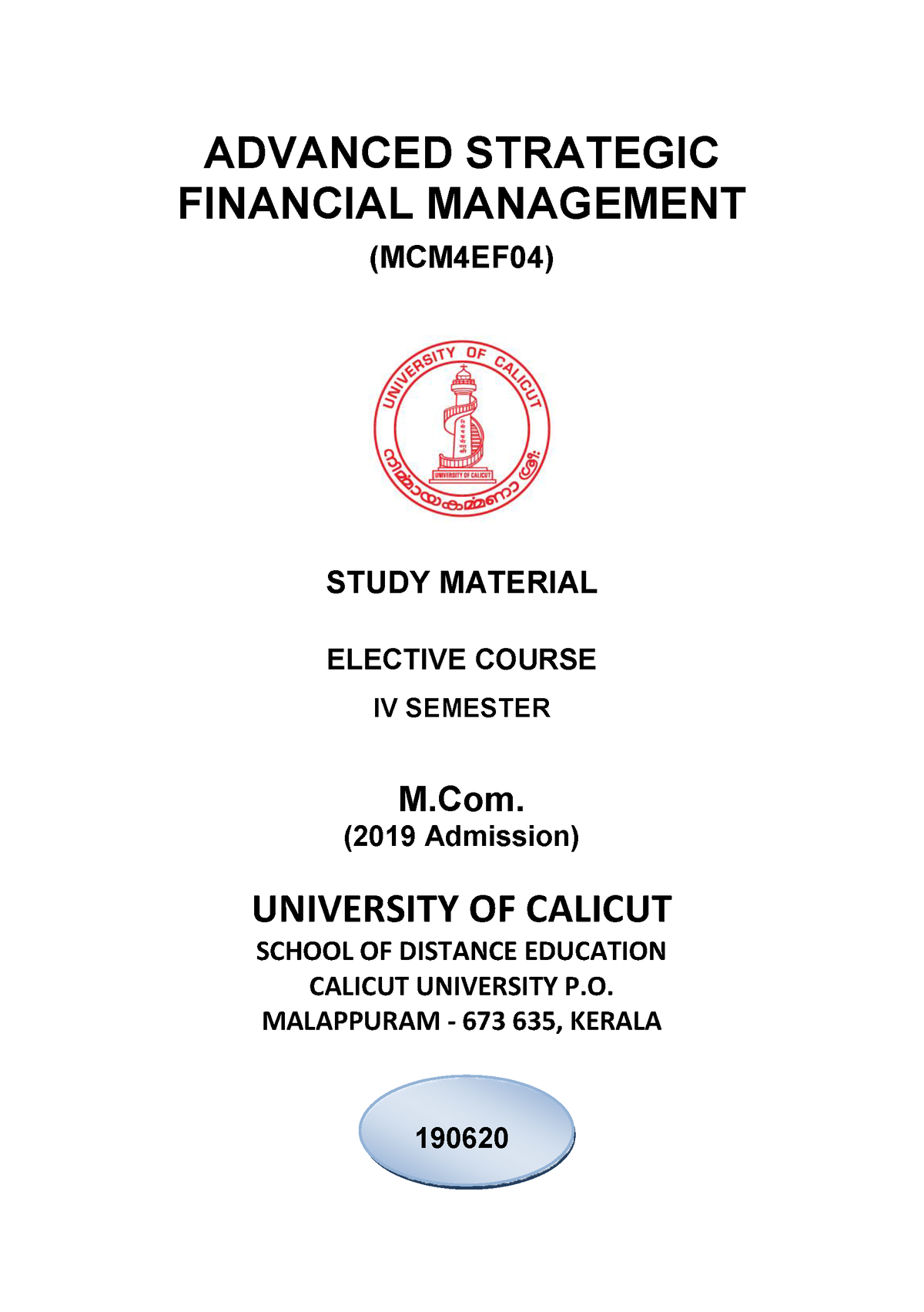 MCM4EF04 (190620) - Financial Management - Studocu