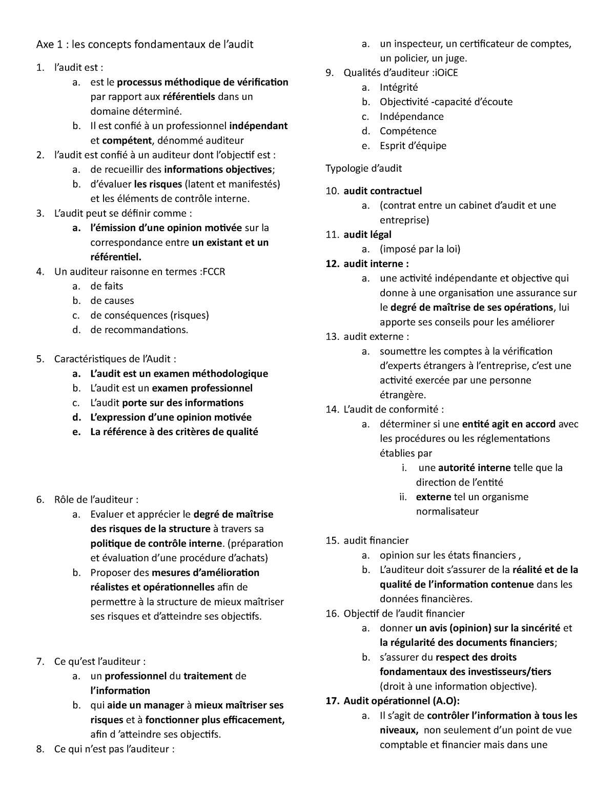 Audit (Auto Recovered) - Axe 1 : Les Concepts Fondamentaux De L’audit L ...