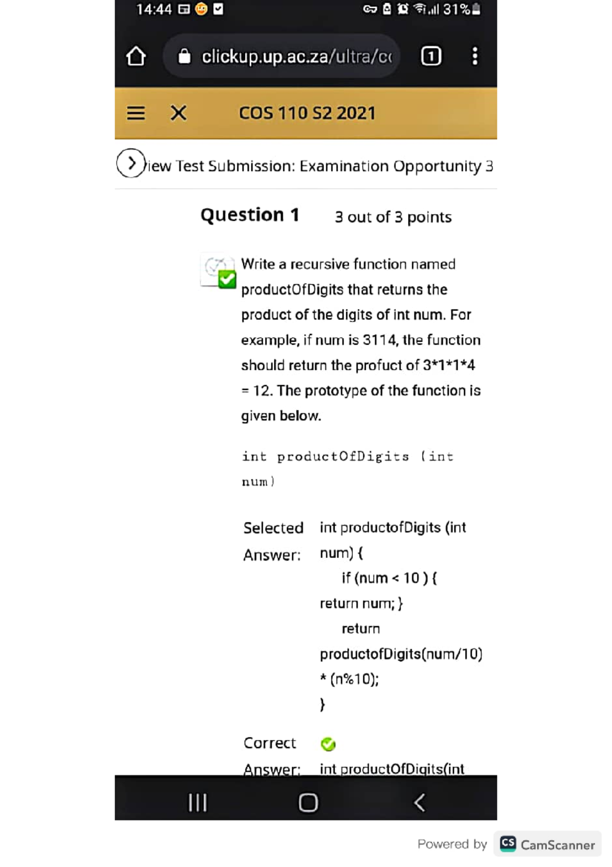 COS 110 E03 2021 - COS 110 EO3 2021, during covid thus it was an online ...