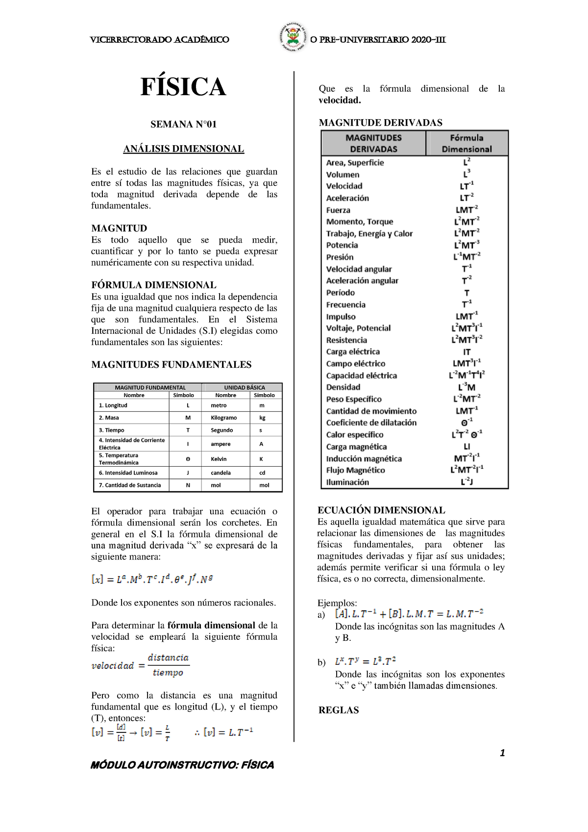 4 Física 2020III - Descriptiva - 1 FÍSICA SEMANA N° ANÁLISIS ...