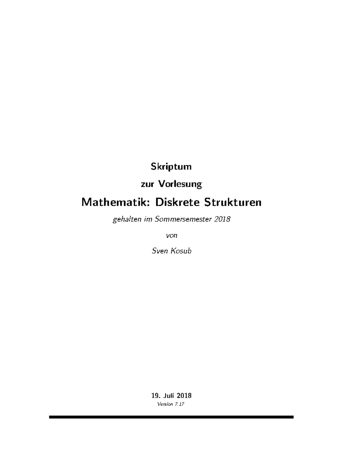 Skriptum Zur Vorlesung Mathematik - Diskrete Strukturen - Skriptum Zur ...