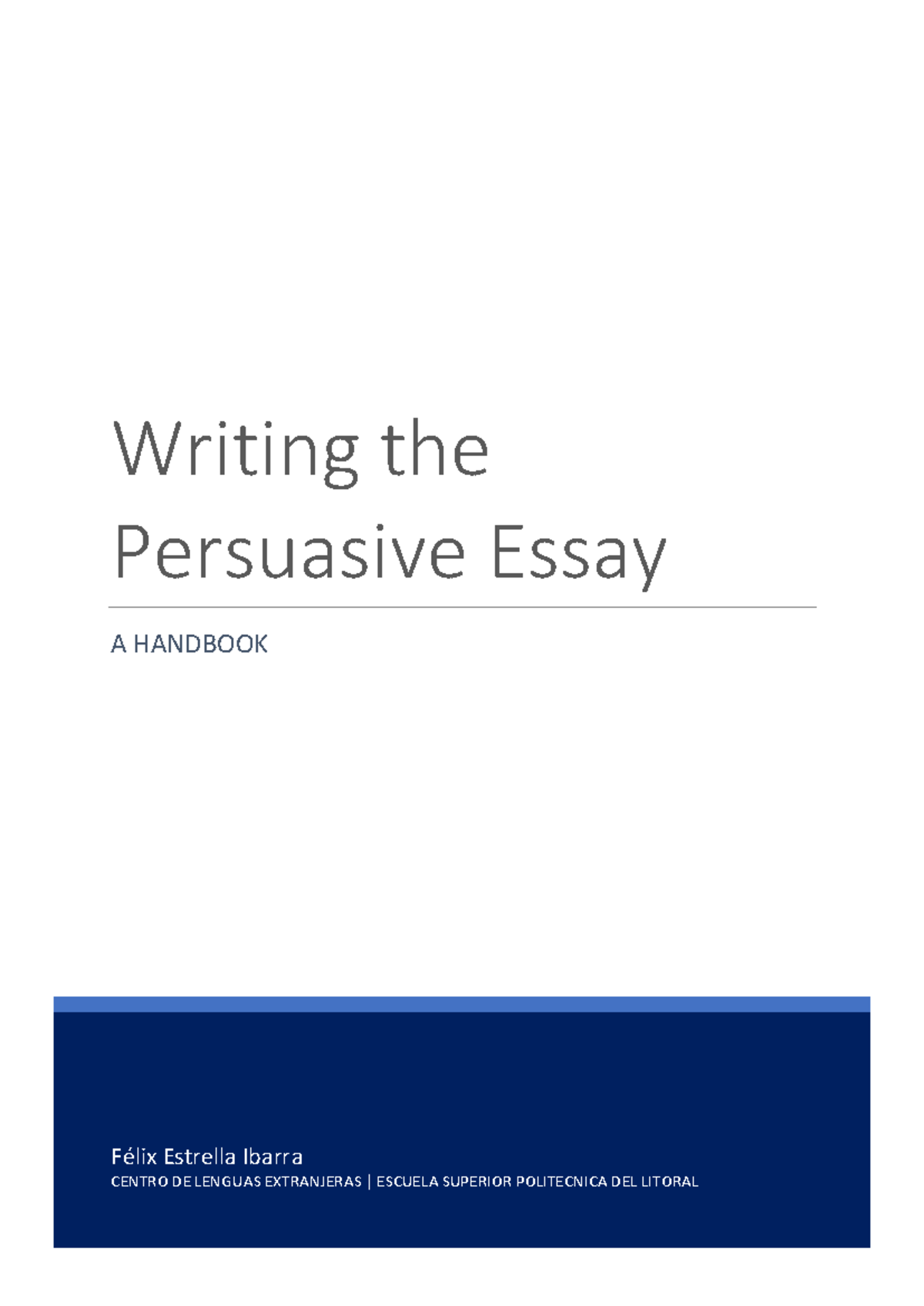 writing the persuasive essay