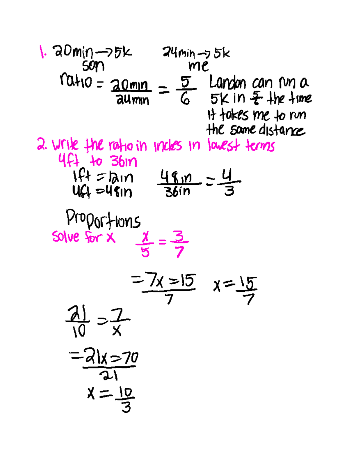 Ratios and Proportions - 1 20min 75k 24min 75k son me ratio 5 Landon ...