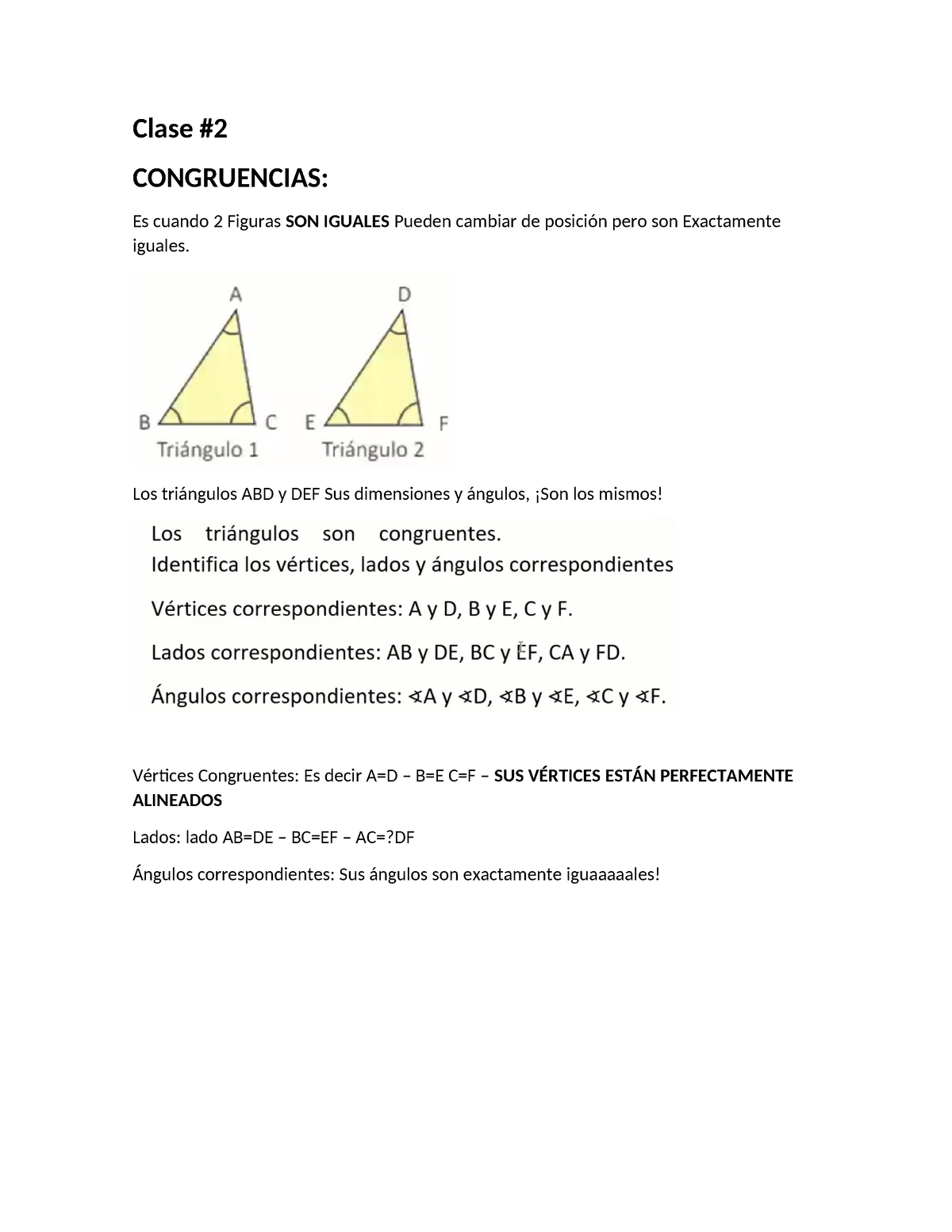 Congruencias Y Cuadriláteros - Clase CONGRUENCIAS: Es Cuando 2 Figuras ...