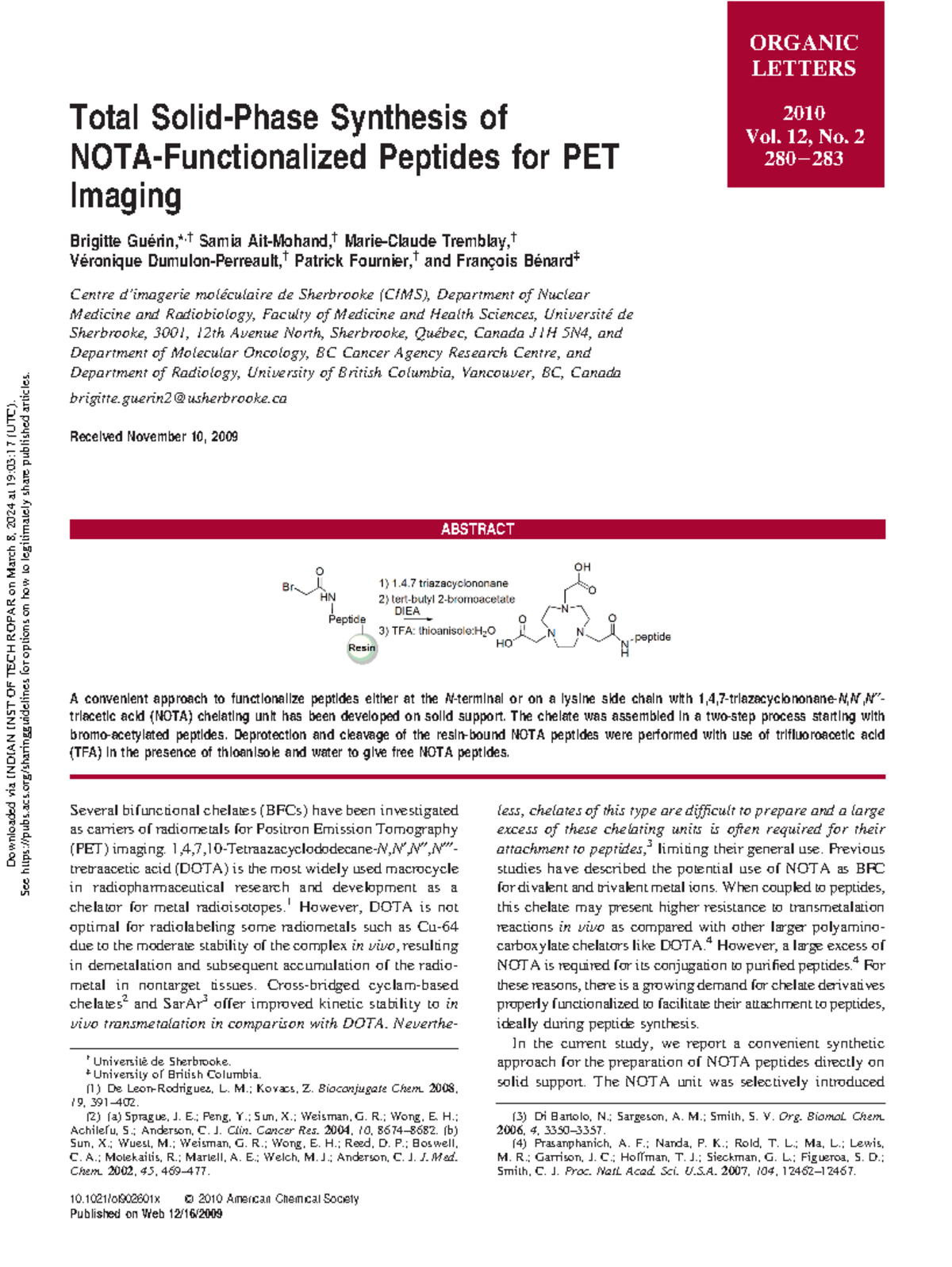 Bromoacetic Acid with Amine - Total Solid-Phase Synthesis of NOTA ...