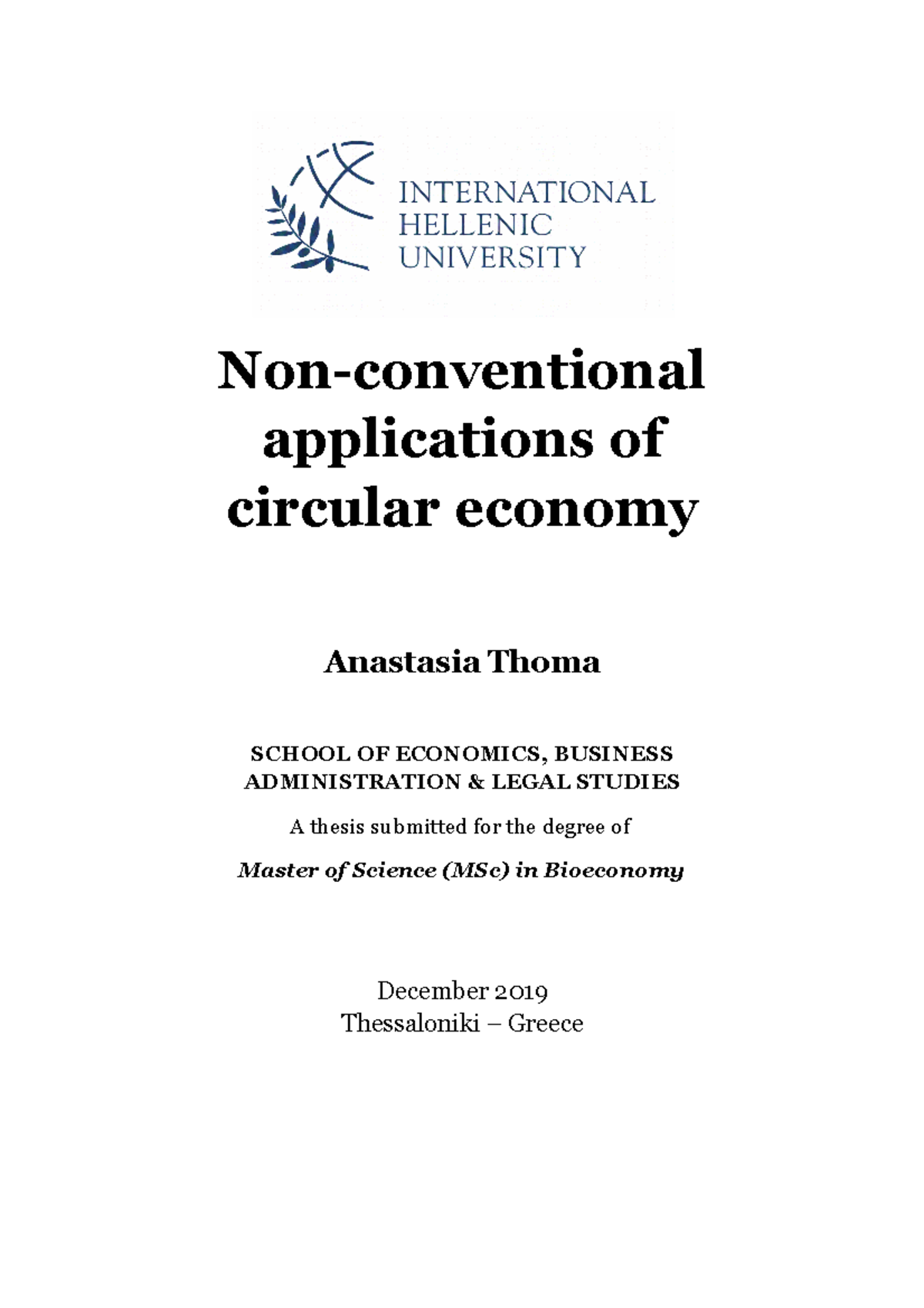 Dissertation Nonconventional applications of circular economy