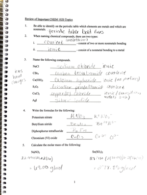 Practice Exam 1 - CHEM 1030 - Studocu