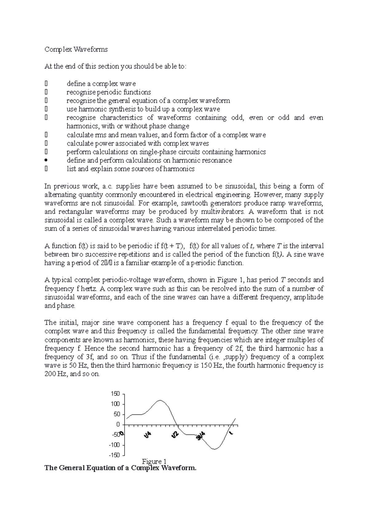 Complex Waveforms - lessons - Complex Waveforms At the end of this ...
