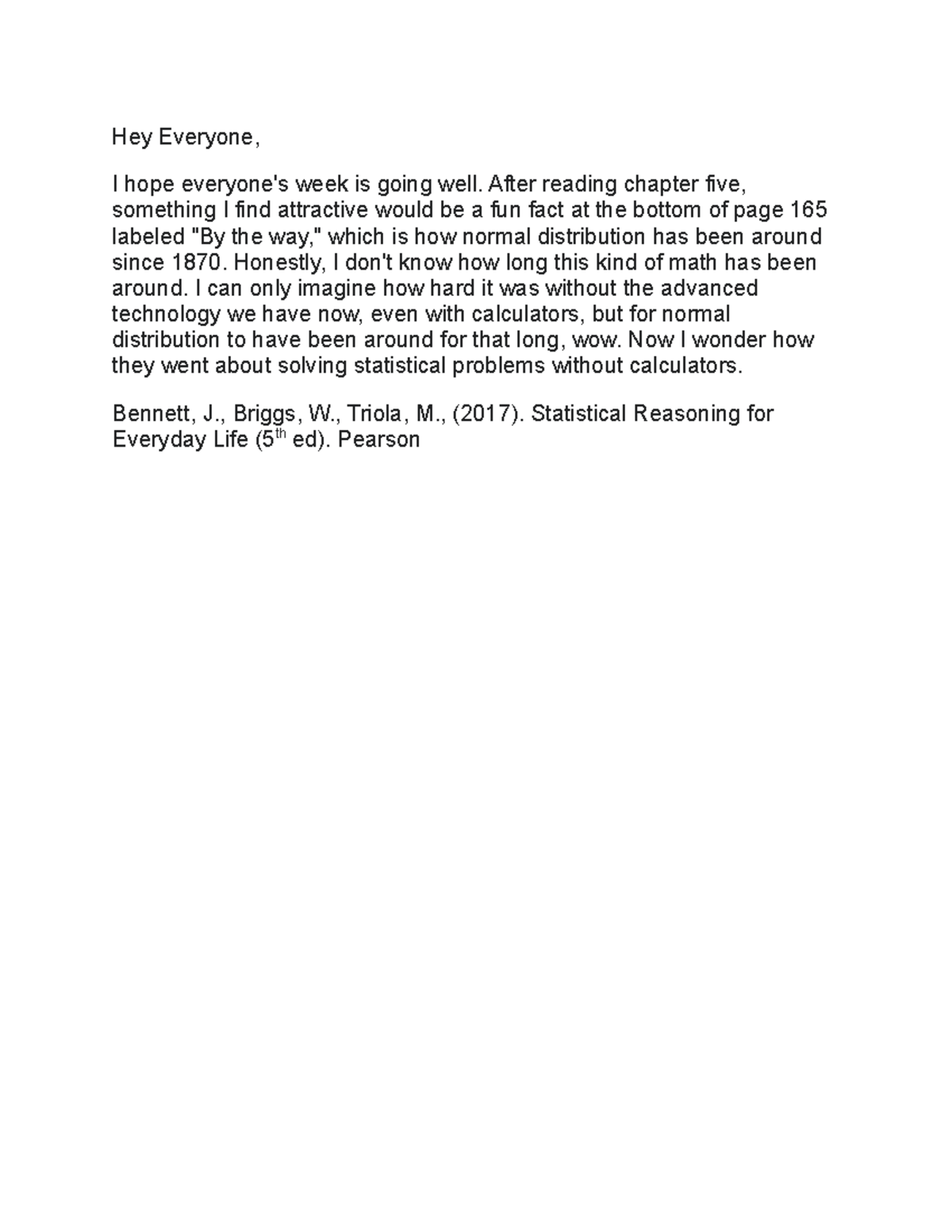 Psy 223 4 1 Discussion Hey Everyone I Hope Everyone s Week Is Going