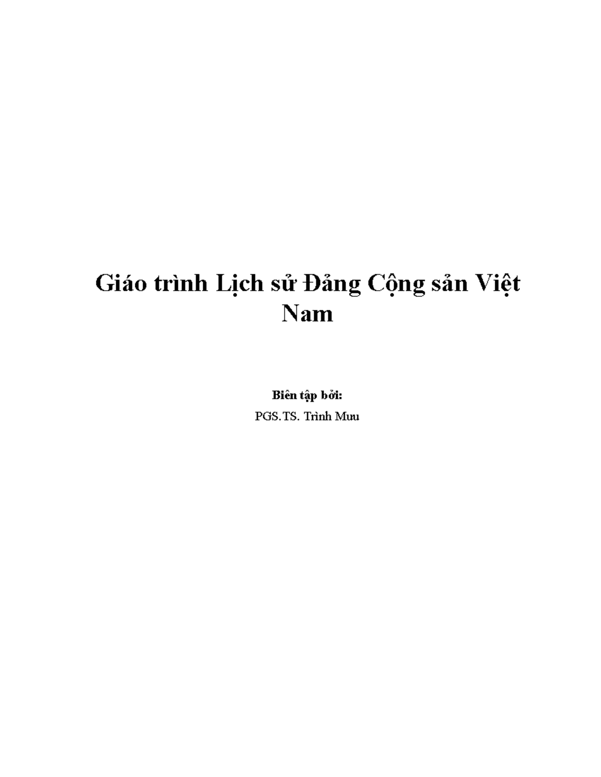 Giáo trình Lịch sử Đảng Cộng sản Việt Nam - Giáo trình Lịch sử Đảng ...