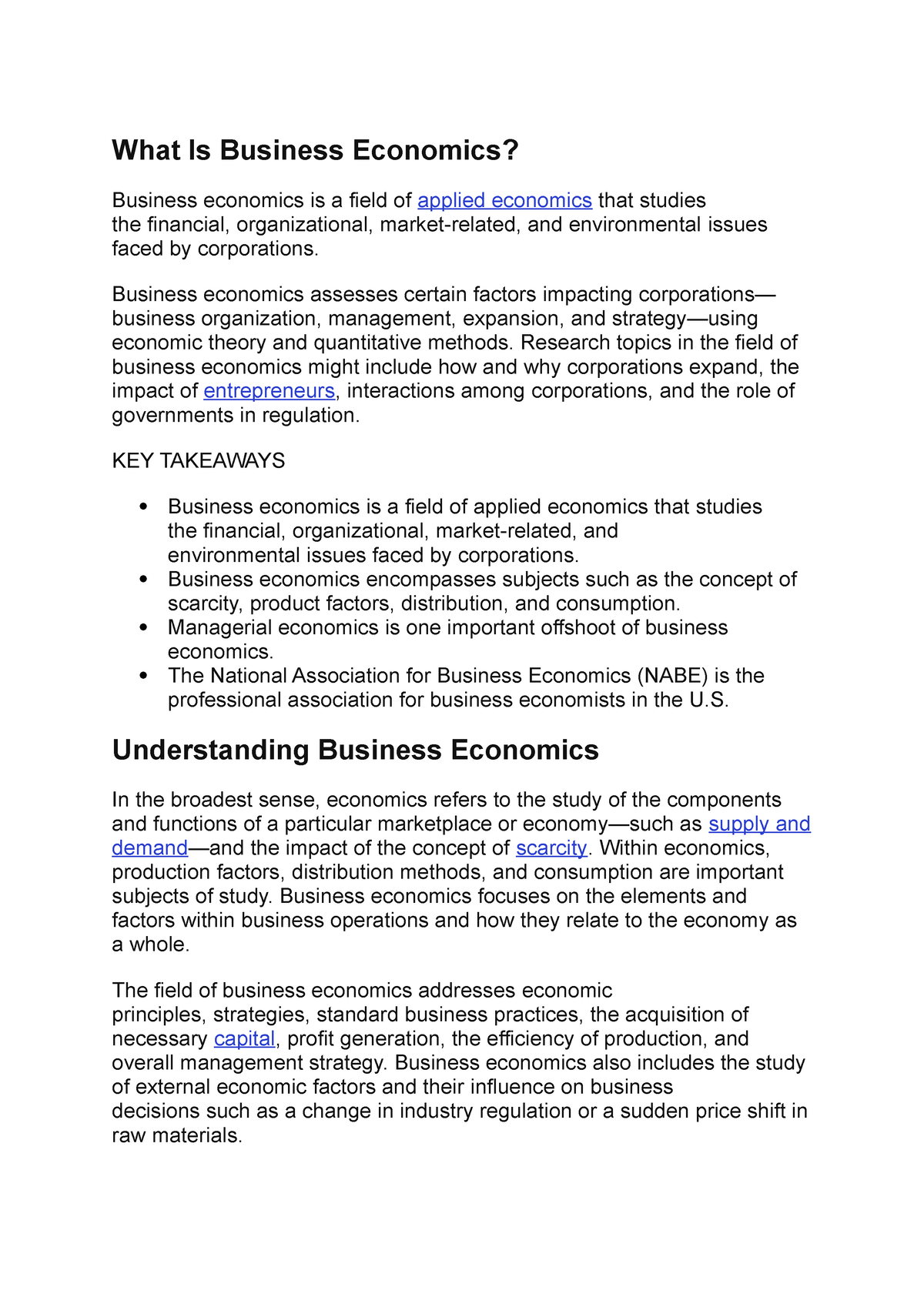 Business Economics - What Is Business Economics? Business Economics Is ...