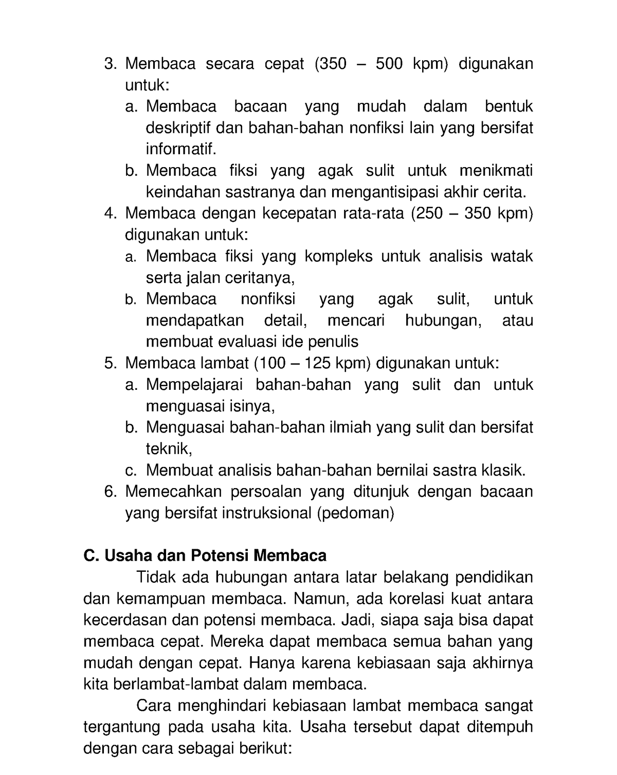 Catatan Bahasa Indonesia 23 - Membaca Secara Cepat (350 – 500 Kpm ...