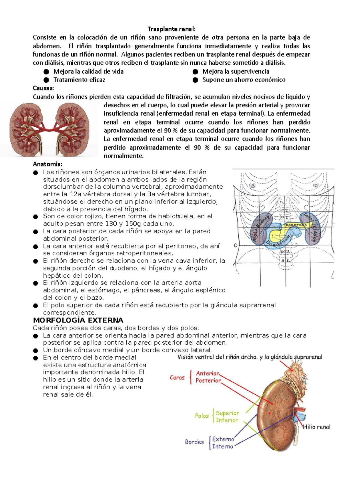 Trasplante renal-2 - matemática - Trasplante renal: Consiste en la ...