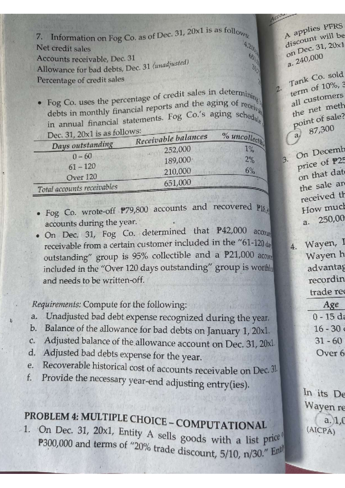 Intacc 1- MC-Accounts receivable - Accountancy - Studocu