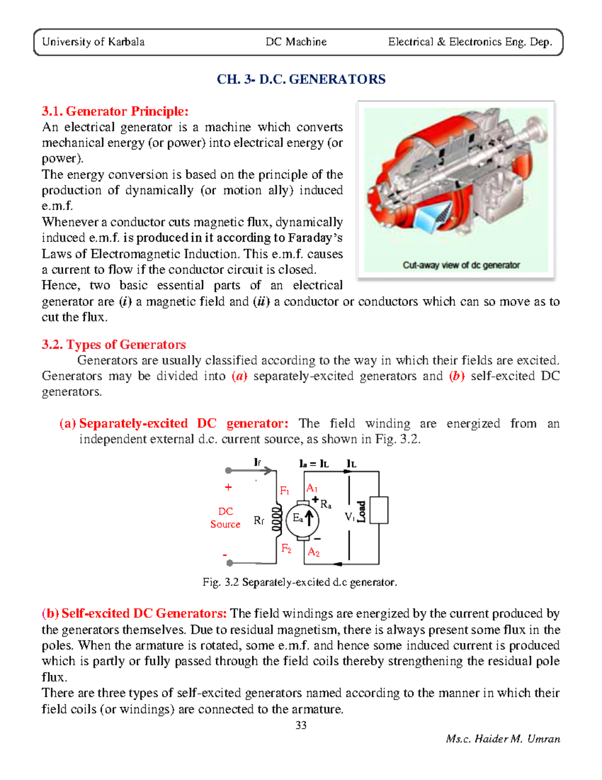 Toaz - power system - 33 CH. 3- D. GENERATORS 3. Generator Principle ...