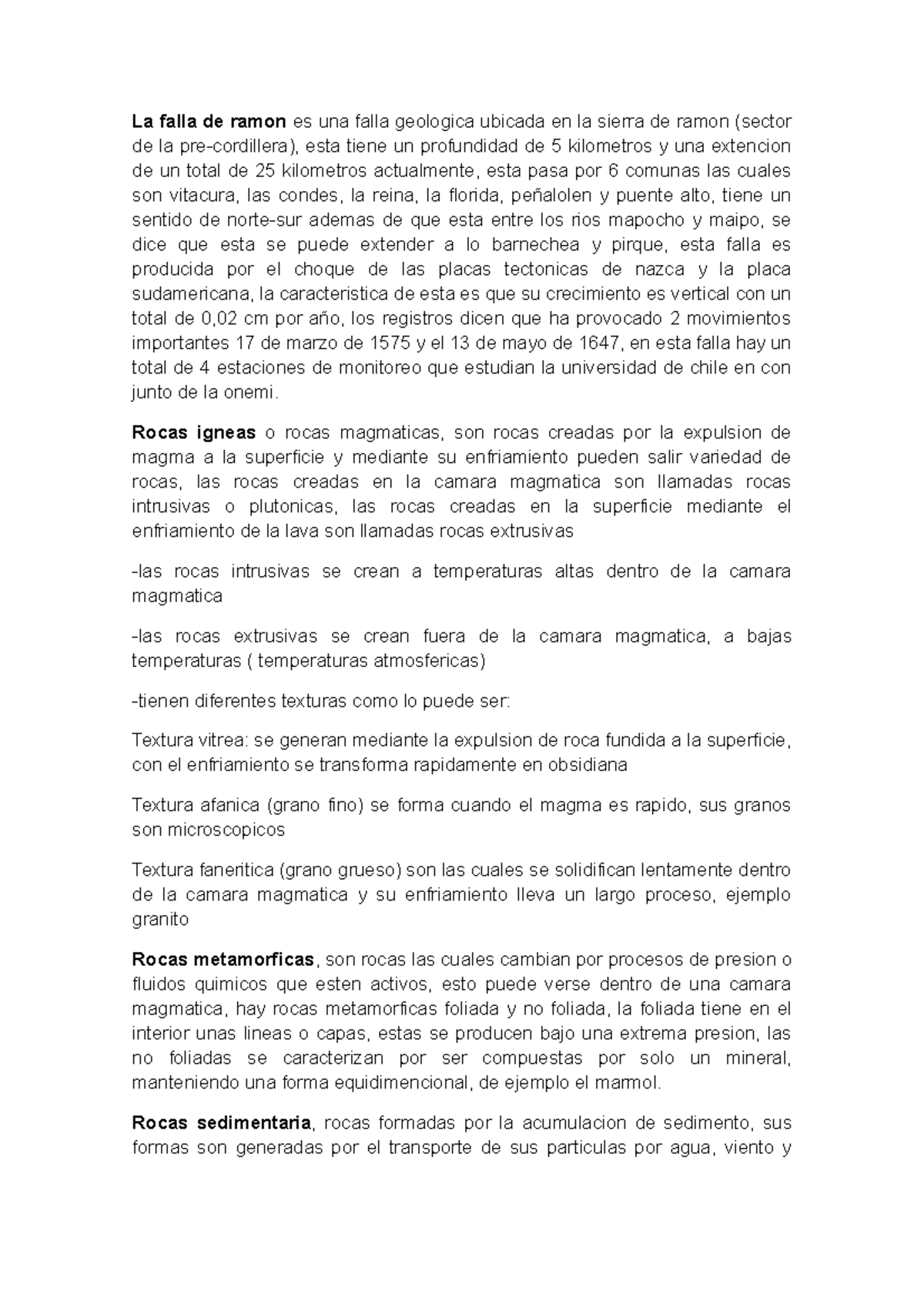La falla de ramon es una falla geologica ubicada en la sierra de ramon ...