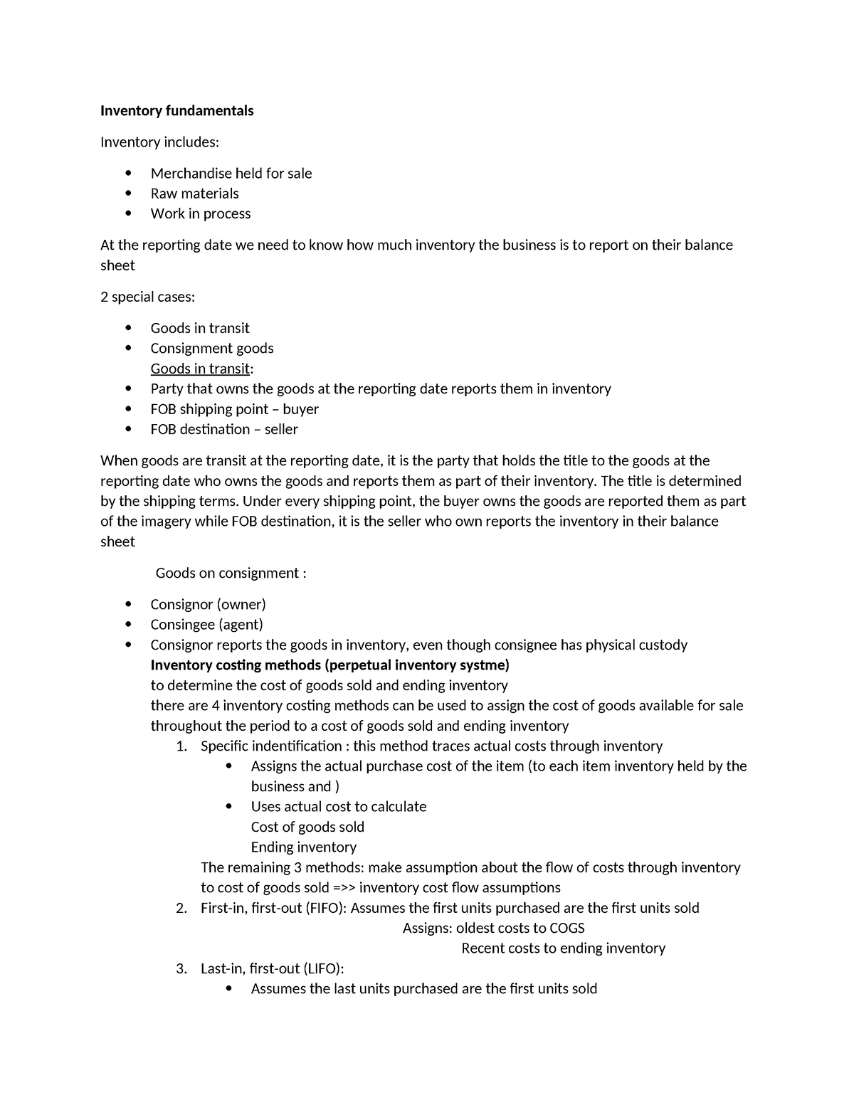 Inventory fundamentalsư - Inventory fundamentals Inventory includes ...