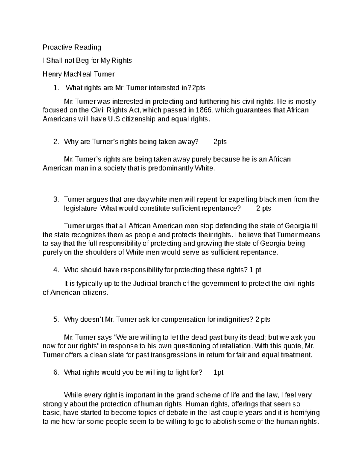 Proactive Reading I Shall not beg for My Rights Turner-1 - Google Docs ...