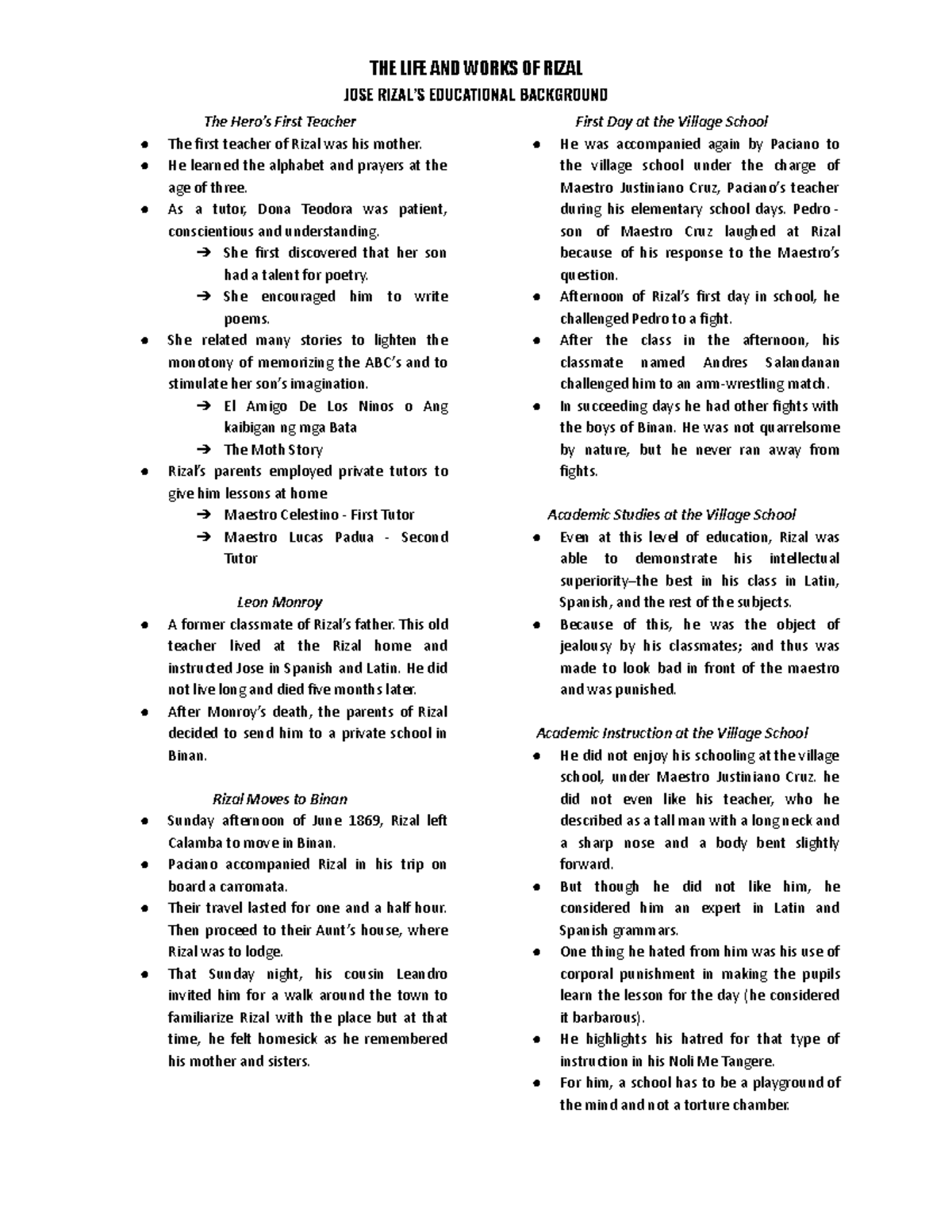 Jose-Rizals-Educational-Background - JOSE RIZAL’S EDUCATIONAL ...