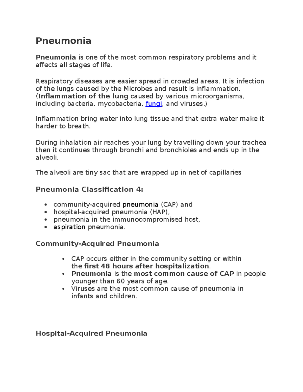 Pneumonia - Pneumonia Pneumonia is one of the most common respiratory ...